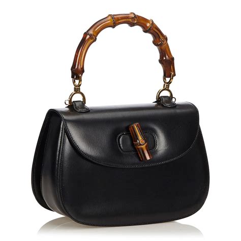 gucci bamboo tela manico nero prezzo negozio|Borse Gucci Bamboo d'Occasione .